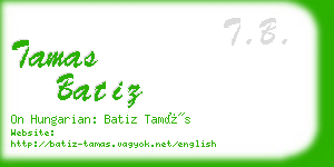 tamas batiz business card